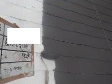 屋根塗装遮熱塗料一層目塗装状況