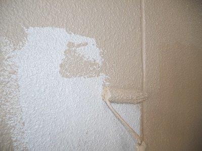 外壁ALC断熱塗料一層目塗装状況