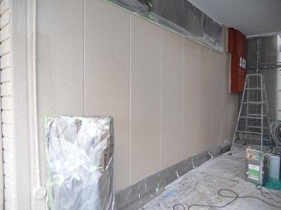 外壁ALC断熱塗料一層目塗装完了