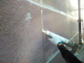 外壁ALC塗装前コーキング補修状況
