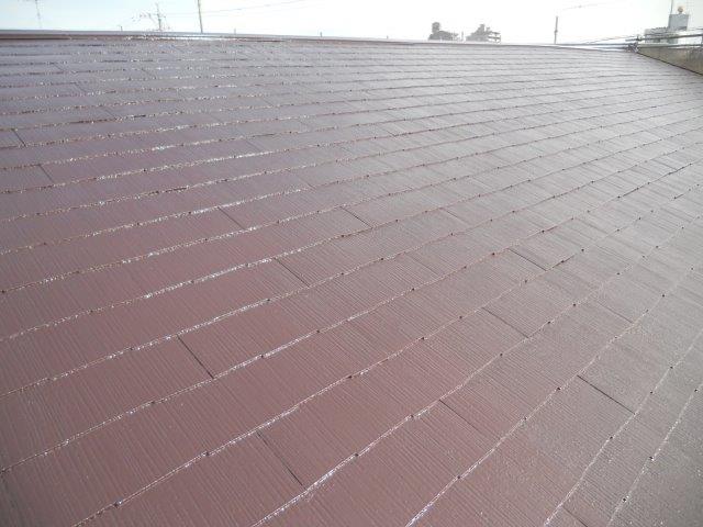 屋根カラーベスト遮熱塗装上塗り二層目塗装完了