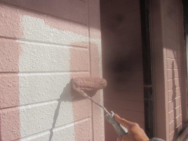 外壁ALCキルコ断熱塗料一層目塗装状況