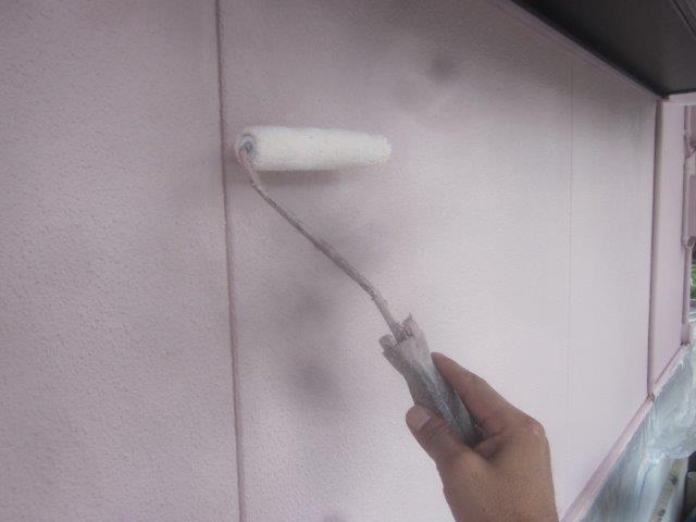 外壁サイディングキルコ断熱塗料塗装トップコート塗装状況