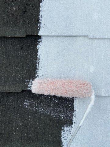 屋根遮断熱塗料塗装下塗り塗装状況