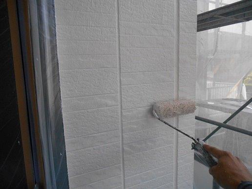 外壁サイディング断熱塗料塗装主材二層目塗装状況