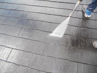 屋根カラーベスト遮断熱塗料塗装前高圧洗浄
