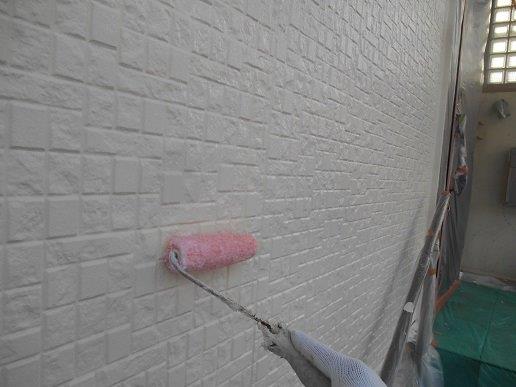 外壁サイディング断熱塗料塗装トップコート塗装状況