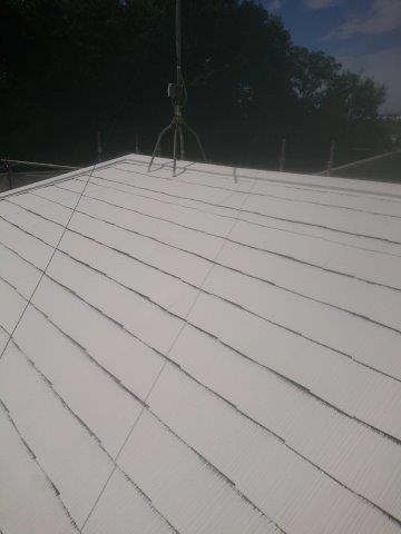 屋根キルコ断熱塗料塗装主材二層目塗装完了