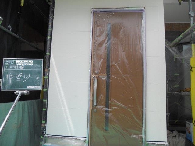 11：外壁サイディングキルコ断熱塗料塗装断熱塗料塗装1層目塗装完了