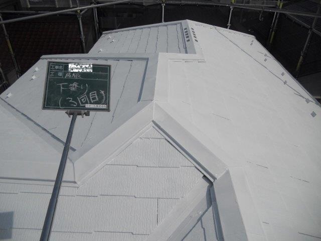 23：屋根カラーベスト遮断熱塗料塗装断熱塗料2層目塗装完了