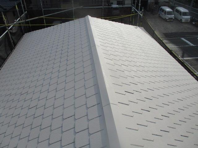 19・屋根カラーベストキルコ遮断熱塗料塗装主材2層目塗装完了