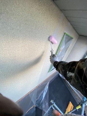 5・外壁サイディングキルコ断熱塗料塗装下塗り塗装状況