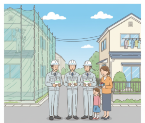 外壁塗装名古屋　塗装工事近隣対策