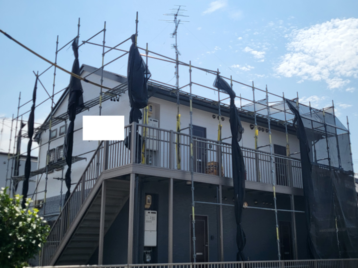 名古屋市　外壁塗装　屋根塗装施工事例　H様アパート