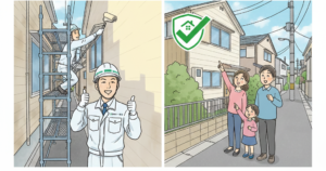 名古屋　外壁塗装足場