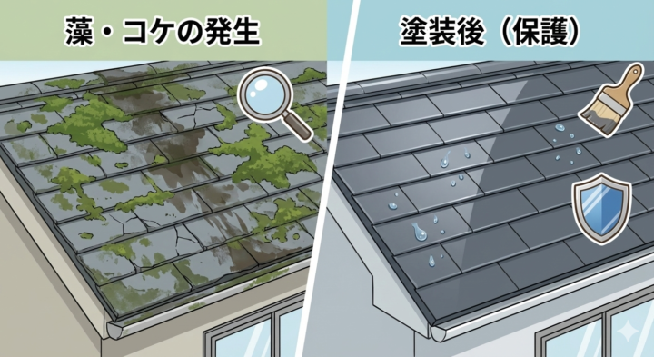 名古屋外壁塗装　屋根の劣化