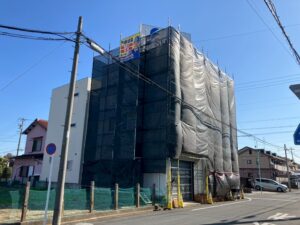 名古屋外壁塗装足場組立