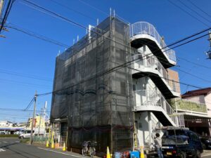 名古屋外壁塗装足場解体