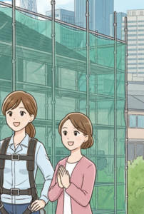 名古屋　外壁塗装工事　足場